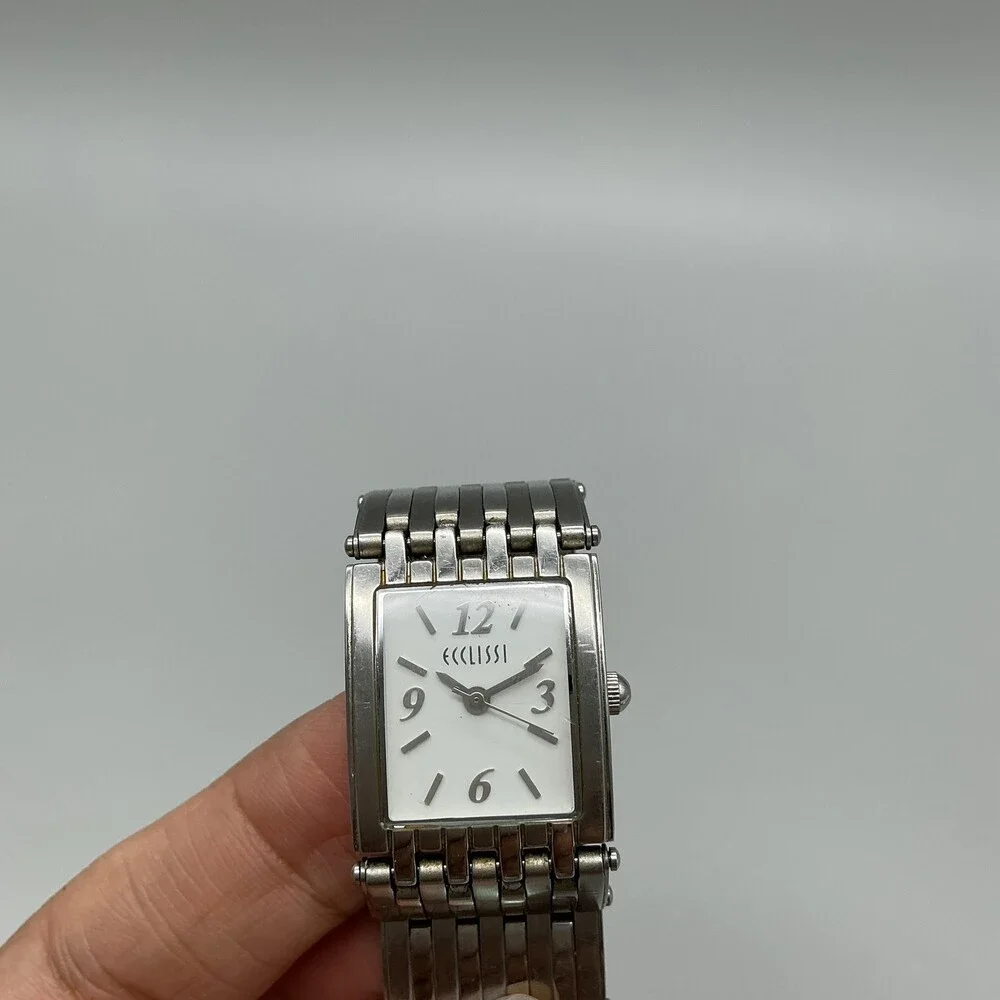 Ecclissi Womens Watch 21mm 75540 Stainless Steel Stretch Band New Battery